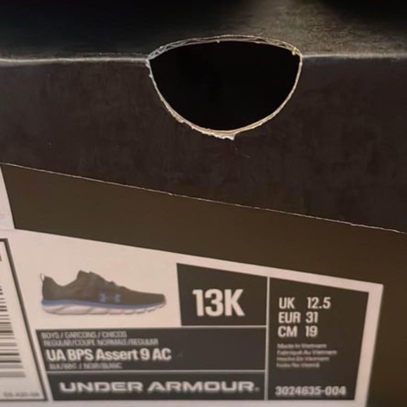 BRAND NEW youth boy under armour bps assert velcro shoes size 13 K - Picture 7 of 7